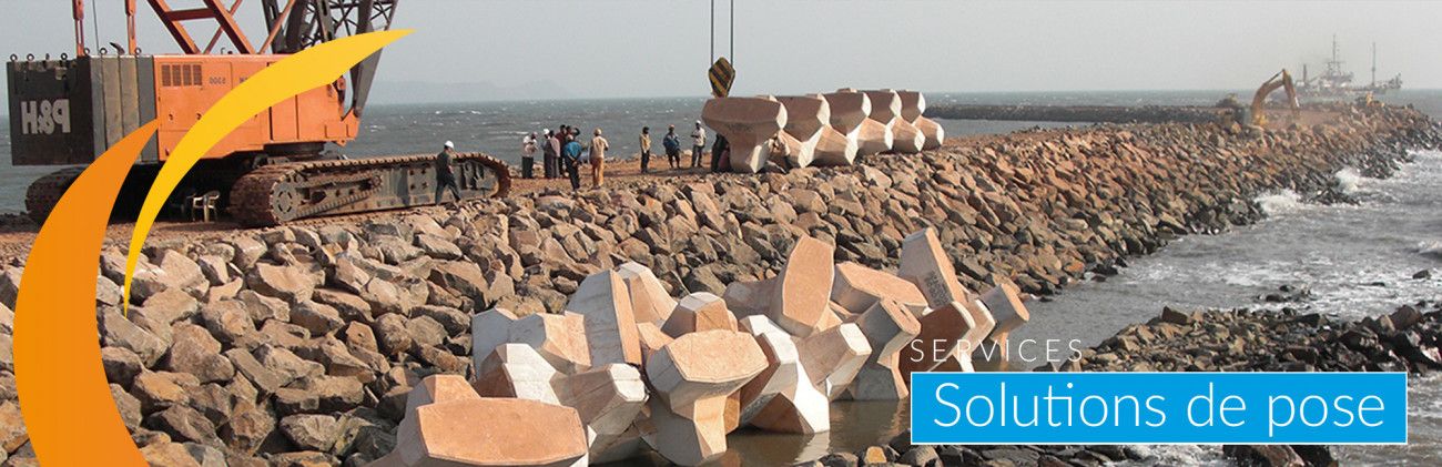 CLI accompagne ses clients avec un service de formation de pose de blocs protection des digues Solutions de pose